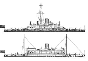 Корабль HMAS Cerberus (Monitor) (1868) - чертежи, габариты, рисунки