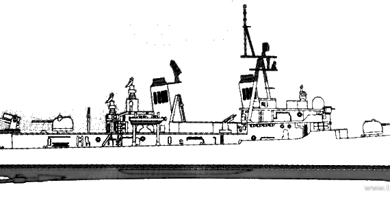 Корабль HMAS D-38 Perth (Destroyer) - чертежи, габариты, рисунки