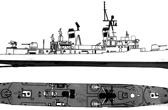 HMAS Perth D-38 (Destroyer) - drawings, dimensions, pictures