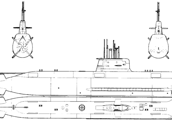 Корабль HMAS Rankin SSG-78 (Submarine) - чертежи, габариты, рисунки