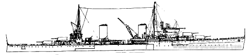Корабль HMAS Sydney (Light Cruiser) - чертежи, габариты, рисунки