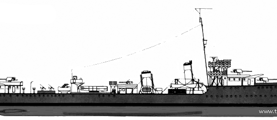 Корабль HMAS Vendetta (Destroyer) - Australia (1942) - чертежи, габариты, рисунки