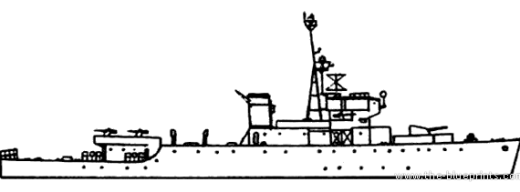 Корабль HMCS Algerine (Minesweeper) - Canada (1944) - чертежи, габариты, рисунки