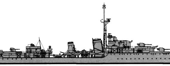 Корабль HMCS Athabascan (Destroyer) - Canada (1943) - чертежи, габариты, рисунки