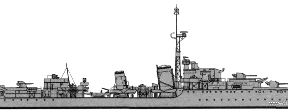 Корабль HMCS Athabaskan (Destroyer) (1943) - чертежи, габариты, рисунки