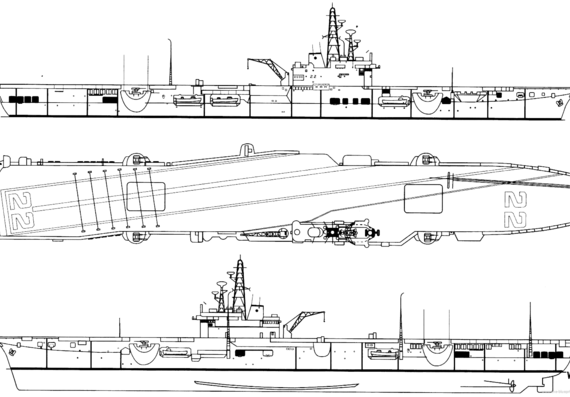 Корабль HMCS Bonaventure CVL-22 (Light Carrier) (1958) - чертежи, габариты, рисунки