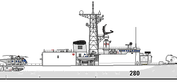 Корабль HMCS DDH-280 Iroquois (Destroyer) - чертежи, габариты, рисунки