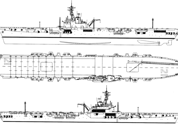 Корабль HMCS Magnificent CVL-21 (Light Carrier) (1950) - чертежи, габариты, рисунки
