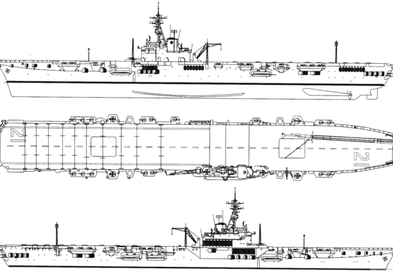 Авианосец HMCS Magnificent CVL 21 1950 (Majestic class Light Carrier) - чертежи, габариты, рисунки