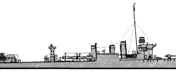Корабль HMCS St. Francis (Destroyer) - Canada (1943) - чертежи, габариты, рисунки