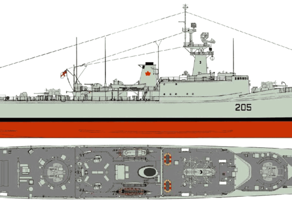 HMCS St. Laurent (Desstroyer) (1955) - drawings, dimensions, pictures