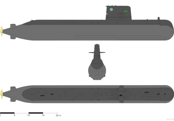 Корабль HMSS Gotland (Submarine) - чертежи, габариты, рисунки