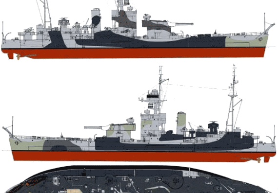 Корабль HMS Abercrombie (Monitor) (1944) - чертежи, габариты, рисунки