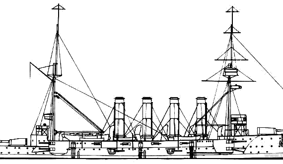 Боевой корабль HMS Aboukir (Battleship) (1902) - чертежи, габариты, рисунки