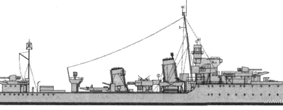 Корабль HMS Achates H12 (Destroyer) (1942) - чертежи, габариты, рисунки