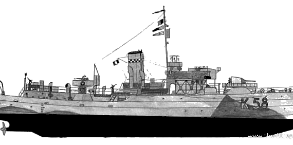 Корабль HMS Aconit (Corvette) - чертежи, габариты, рисунки