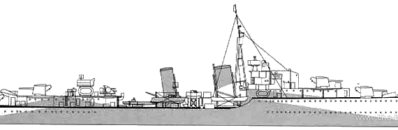 Корабль HMS Afridi (Destroyer) (1940) - чертежи, габариты, рисунки