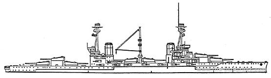 Боевой корабль HMS Agincourt (1914) - чертежи, габариты, рисунки