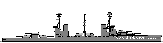 Combat ship HMS Agincourt (Battleship) (1916) - drawings, dimensions, pictures
