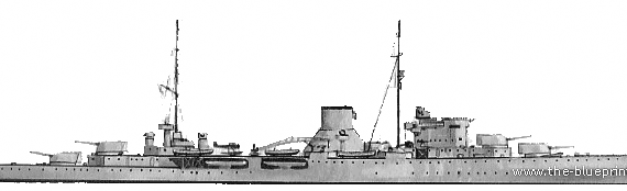 Крейсер HMS Ajax (1939) - чертежи, габариты, рисунки