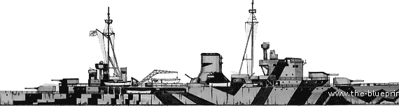 Cruiser HMS Ajax (1941) - drawings, dimensions, pictures