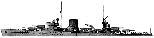 Корабль HMS Ajax (Light Cruiser) (1934) - чертежи, габариты, рисунки
