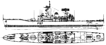 Корабль HMS Andromeda F57 (Frigate) (1974) - чертежи, габариты, рисунки