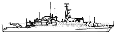 Корабль HMS Ardent (Frigate) - чертежи, габариты, рисунки