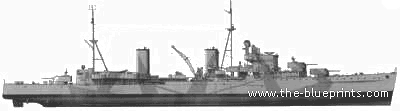 Cruiser HMS Aretiuza (1941) - drawings, dimensions, pictures