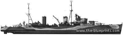 Корабль HMS Aretiuza (Cruiser) (1942) - чертежи, габариты, рисунки