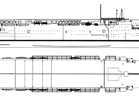 Авианосец HMS Argus 1918 {Aircraft Carrier) - чертежи, габариты, рисунки