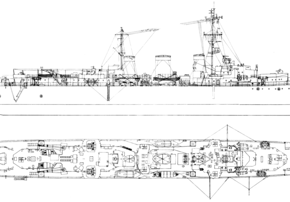 Корабль HMS Ariadne (Minelayer) (1944) - чертежи, габариты, рисунки