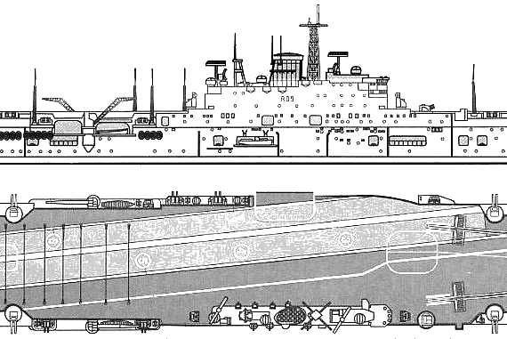 Aircraft carrier HMS Ark Royal - drawings, dimensions, pictures