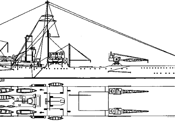 Авианосец HMS Ark Royal 1915 ((Seaplane Carrier) - чертежи, габариты, рисунки
