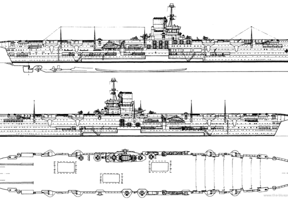 Авианосец HMS Ark Royal 1939 {Aircraft Carrier) - чертежи, габариты, рисунки