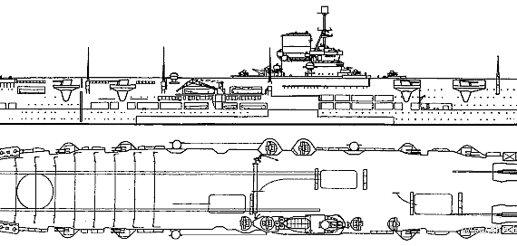 Warship HMS Ark Royal (1940) - drawings, dimensions, pictures