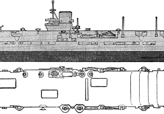 Корабль HMS Ark Royal (Aircraft Carrier) (1939) - чертежи, габариты, рисунки