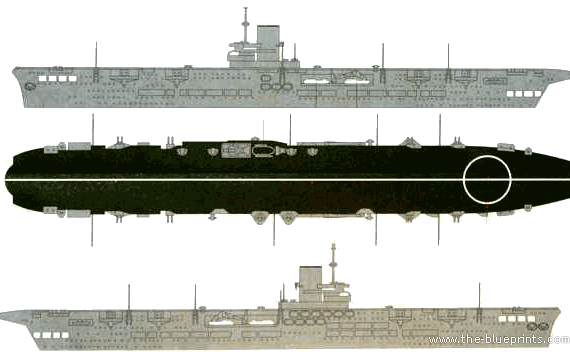Корабль HMS Ark Royal (Aircraft Carrier) (1941) - чертежи, габариты, рисунки