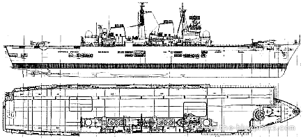 Корабль HMS Ark Royal R07 (Aircraft Carrier) (1985) - чертежи, габариты, рисунки