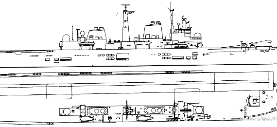 Aircraft carrier HMS Ark Royal R07 (Light Carrier) - drawings, dimensions, pictures