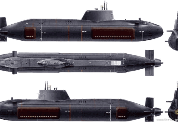 Корабль HMS Astute (Submarine SSN) - чертежи, габариты, рисунки