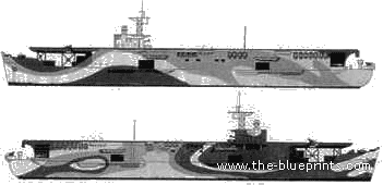 Combat ship HMS Attacker (1942) - drawings, dimensions, pictures
