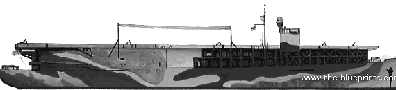 Авианосец HMS Avenger (1942) - чертежи, габариты, рисунки