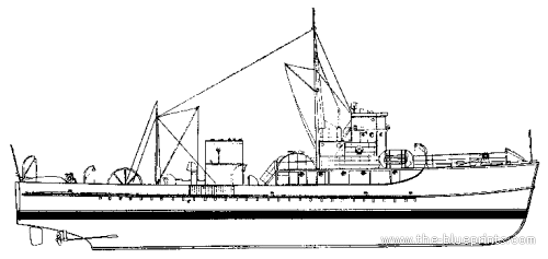 Корабль HMS BYMS 183 (Costal Mine Sweeper) (1943) - чертежи, габариты, рисунки