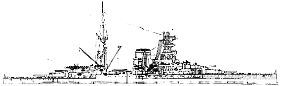 Боевой корабль HMS Barham - чертежи, габариты, рисунки
