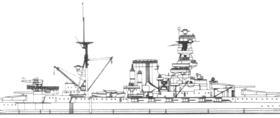 Warship HMS Barham (1941) - drawings, dimensions, pictures
