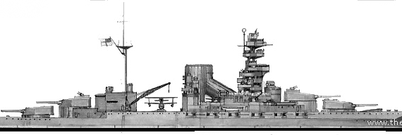 Warship HMS Barham (Battleship) (1939) - drawings, dimensions, pictures
