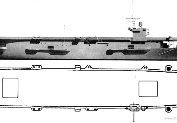 Корабль HMS Battler D18 (Escort Carrier) - чертежи, габариты, рисунки