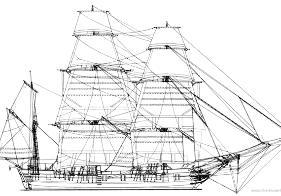 HMS Beagle ship - drawings, dimensions, figures