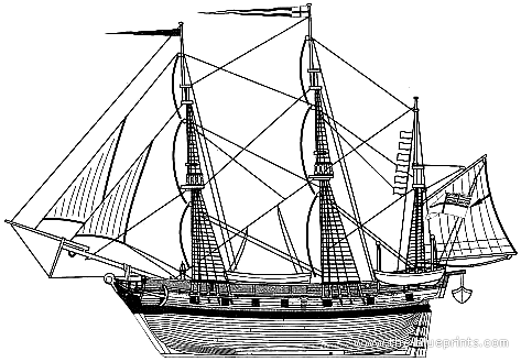 Корабль HMS Beagle (1831) - чертежи, габариты, рисунки
